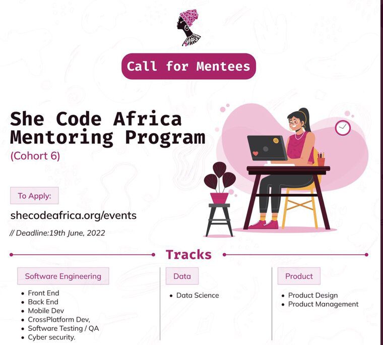 2022 She Code Africa Mentoring Program for Young African Women in Tech.