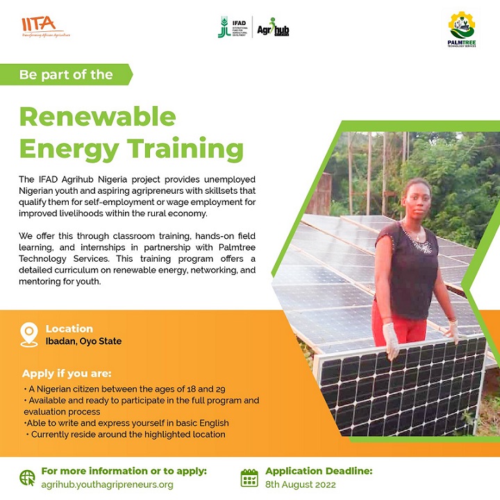 2022 IITA/IFAD Renewable Energy Training For Young Nigerians