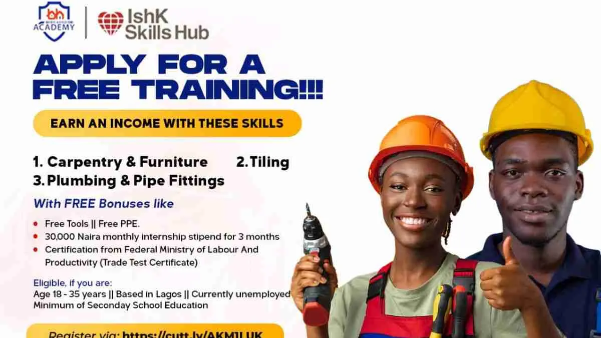 2022 ISHK Skills Hub Scholarship for Young Nigerians