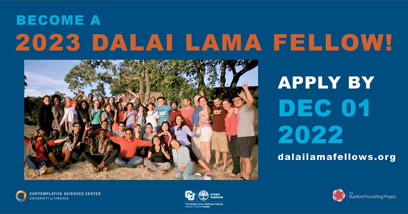 2023 Dalai Lama Fellowship for young social innovators (Fully Funded to Contemplative Leadership Assembly in the United States)