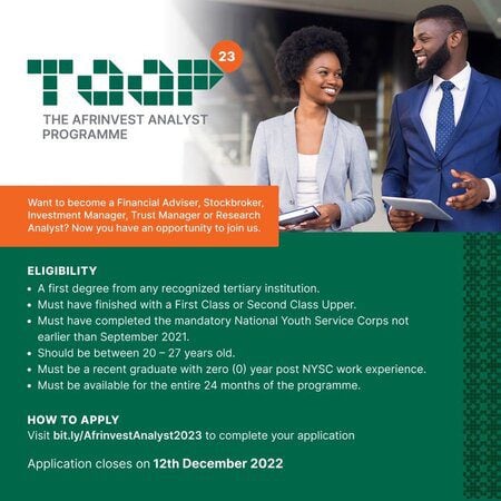 2023 The Afrinvest Analyst Programme for Young Graduates.