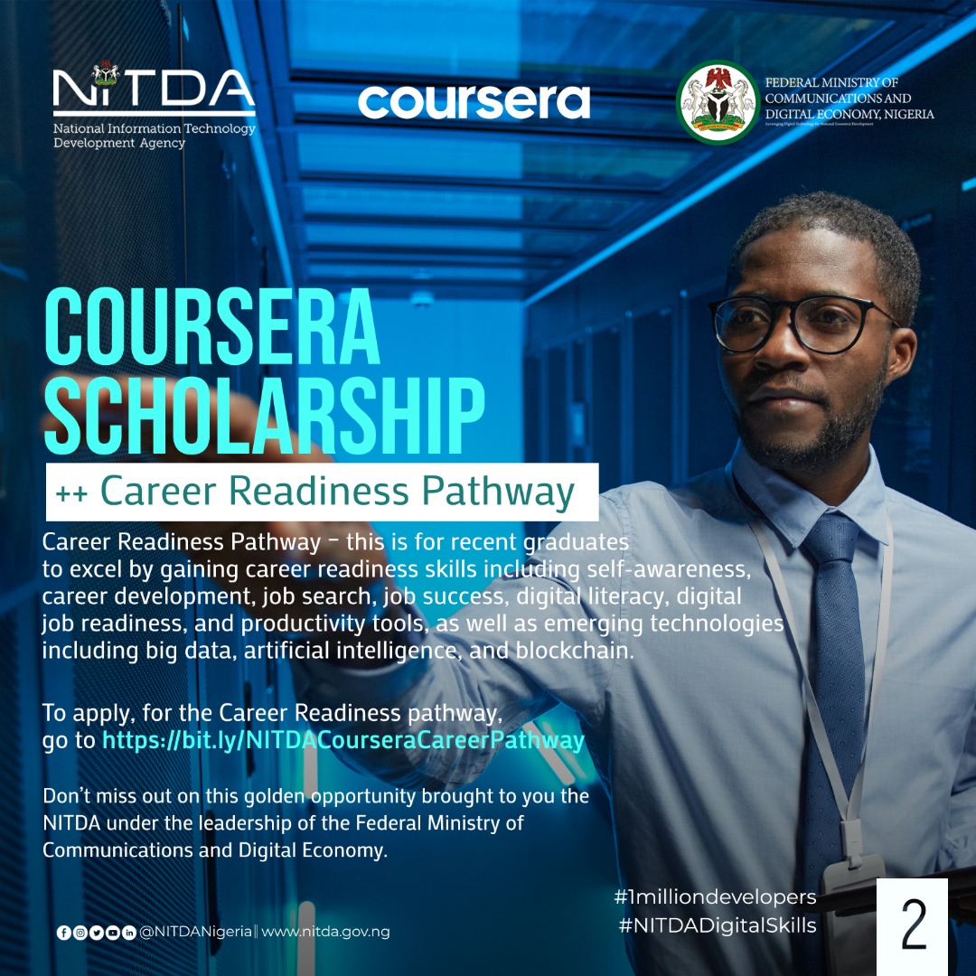 2023 NITDA in Partnership with Coursera Scholarship (Career Readiness Pathway)