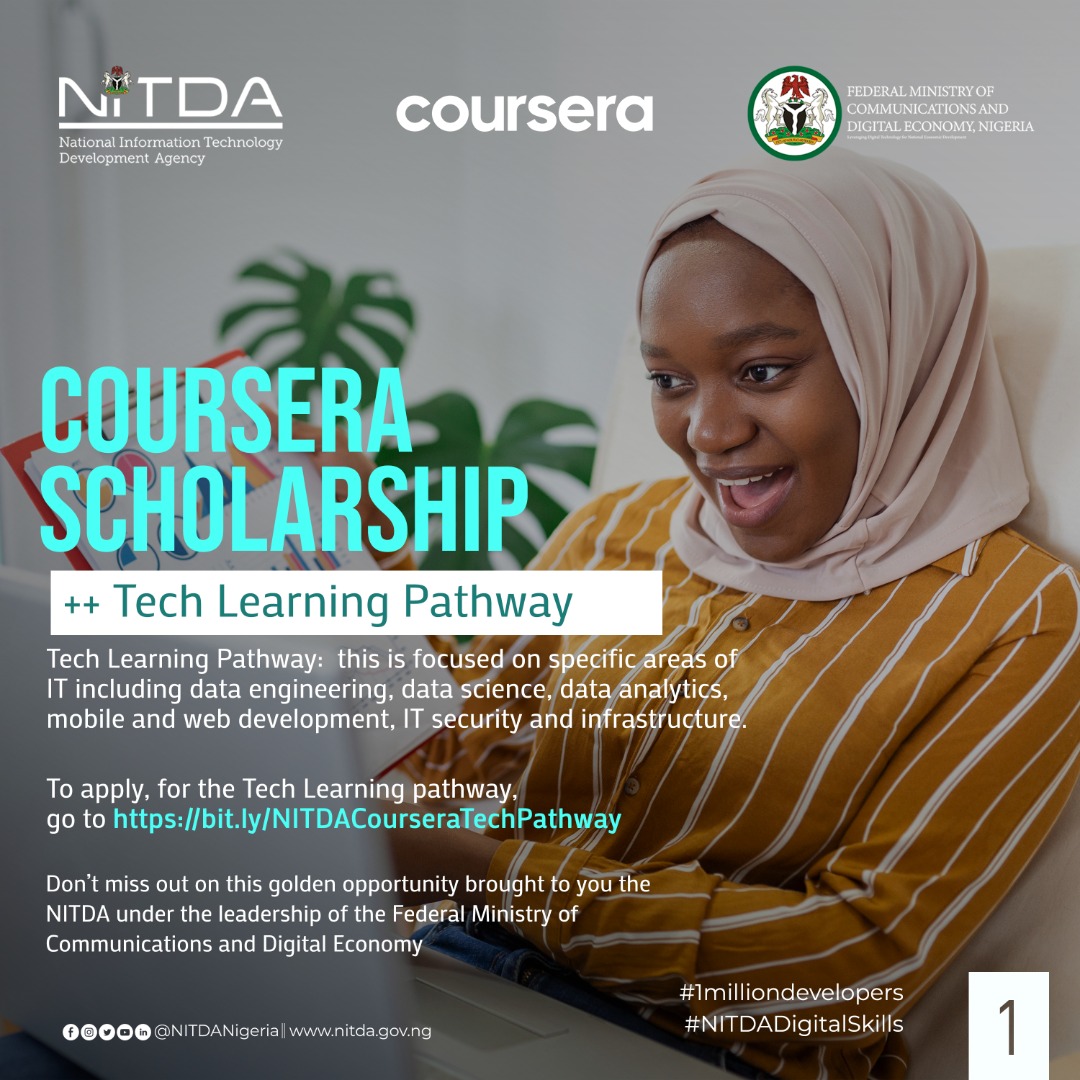 2023 NITDA in Partnership with Coursera Scholarship (Tech Learning Pathway)