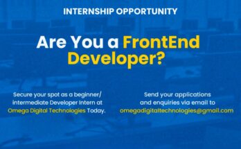 Frontend Development Internship at Omega Digital Technologies