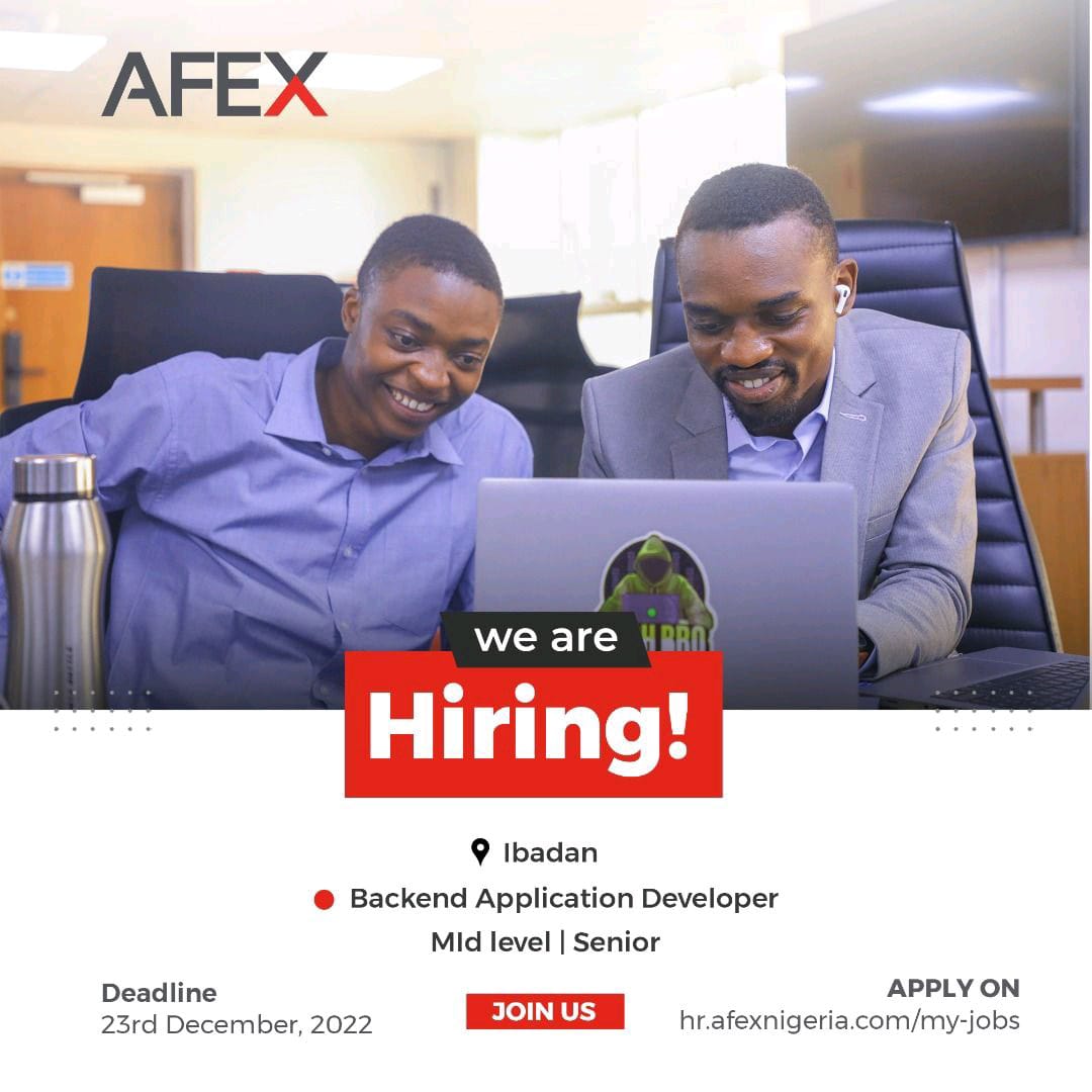 Afex Nigeria is Hiring Full-time Backend Developer