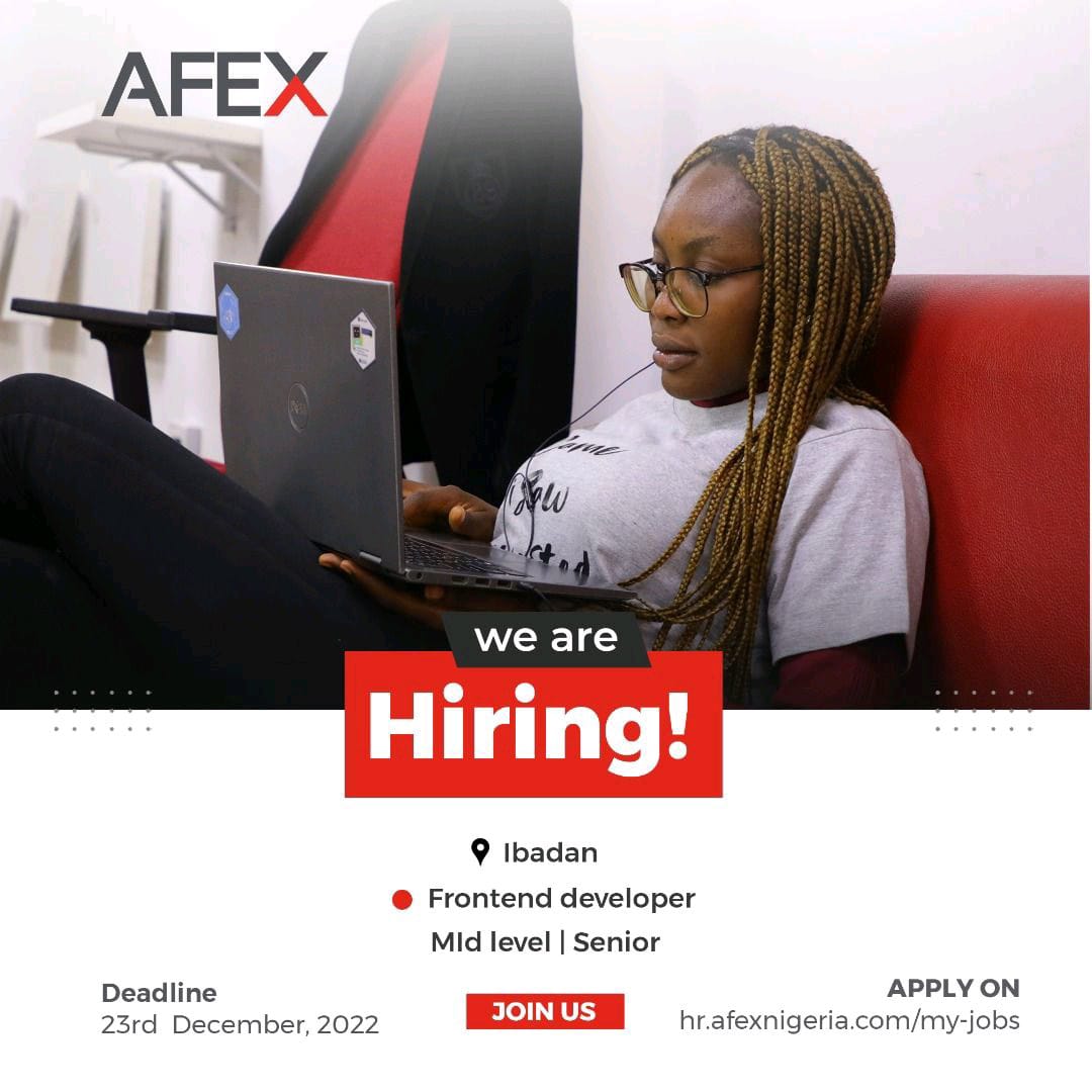 Afex Nigeria is Hiring Full-time Frontend Developer