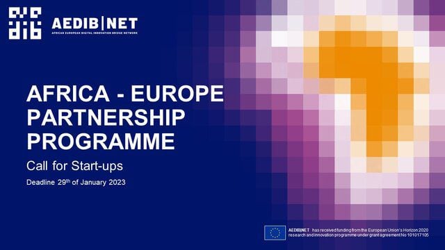 AEDIB|NET Africa-Europe Partnership Programme Call for African Start-Ups